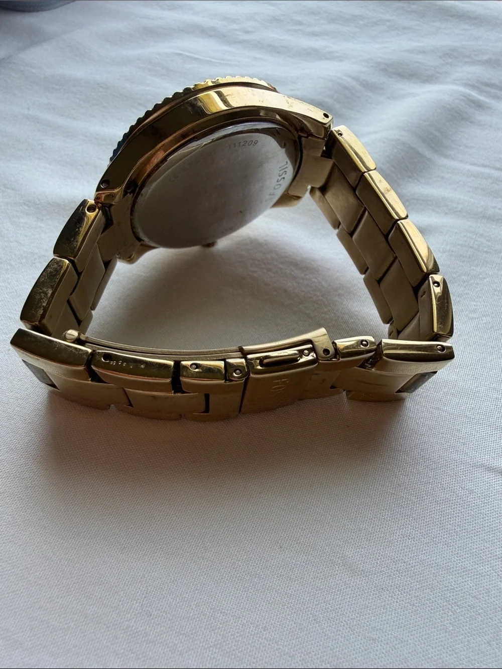 Fossil Women’s Gold-Tone Multi-Function Crystal Bezel Watch